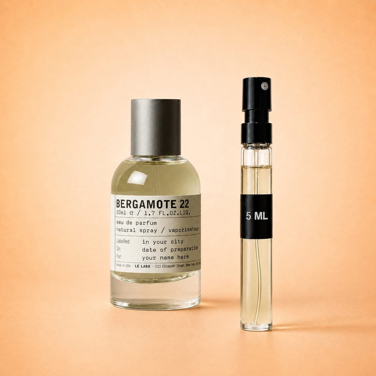 Le Labo Bergamote 22 5 ml fragrance decant with original bottle