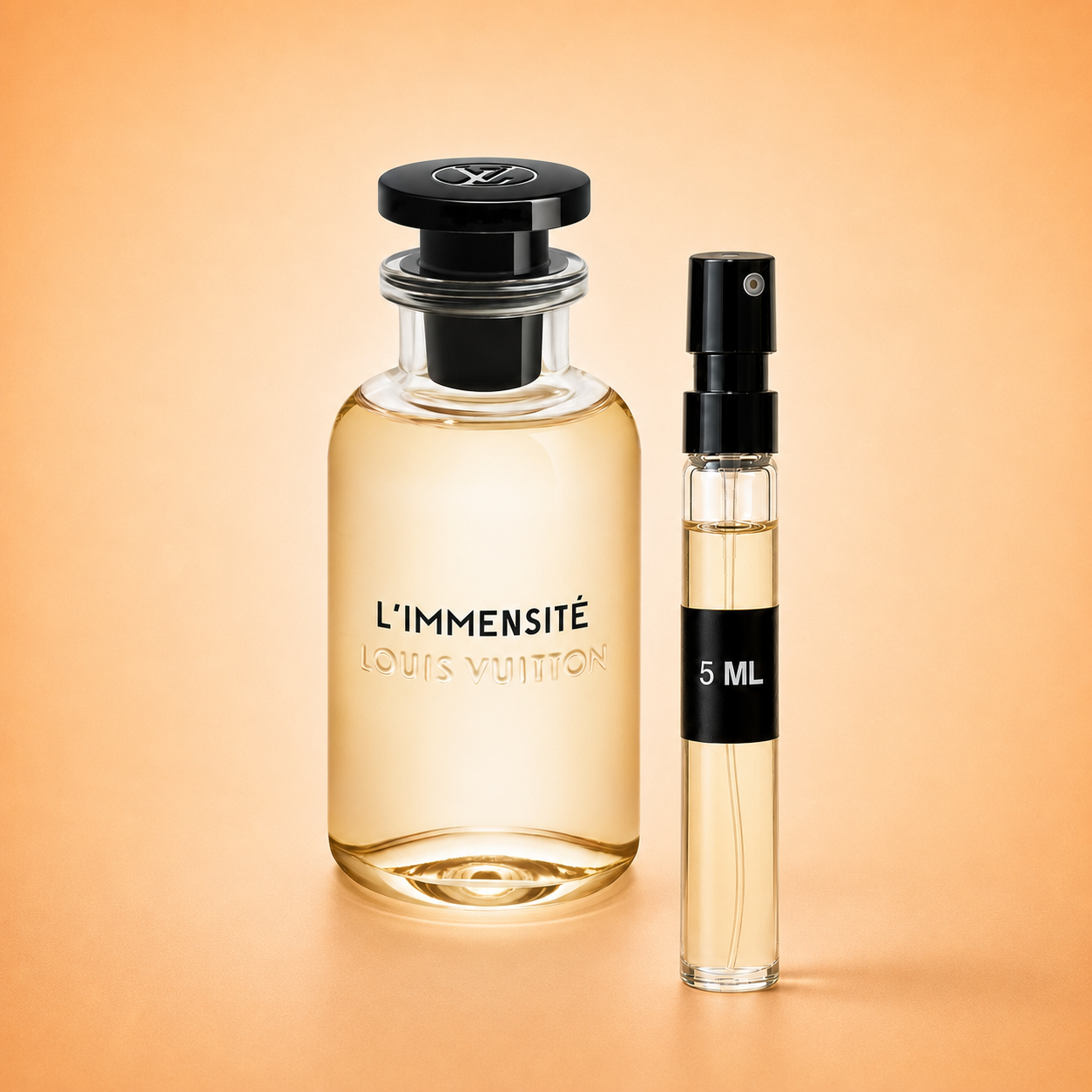 Louis Vuitton L’Immensité bottle with 5 ml fragrance decant
