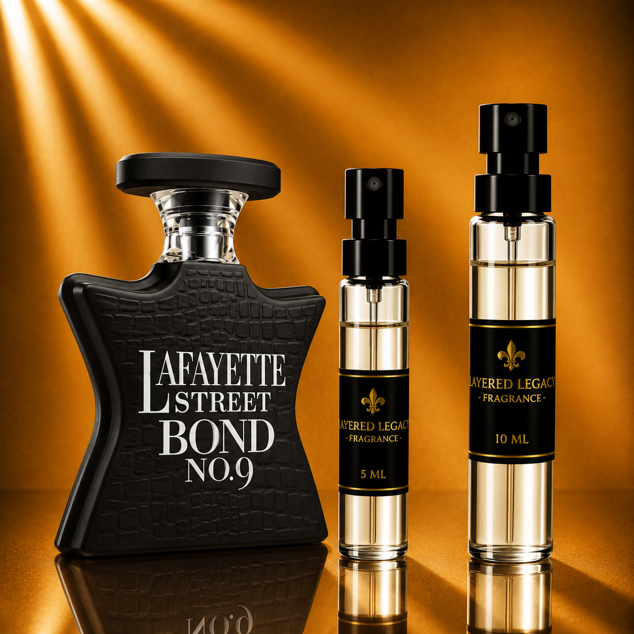 Bond No. 9 Lafayette Street fragrance bottle and Layered Legacy Fragrance decant