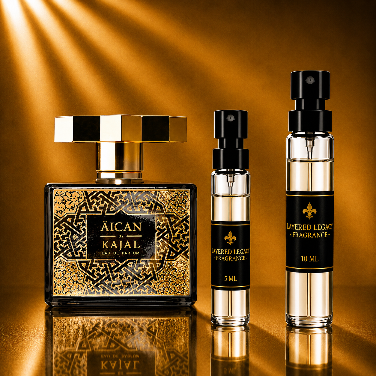 Kajal Aican fragrance bottle and Layered Legacy Fragrance decant
