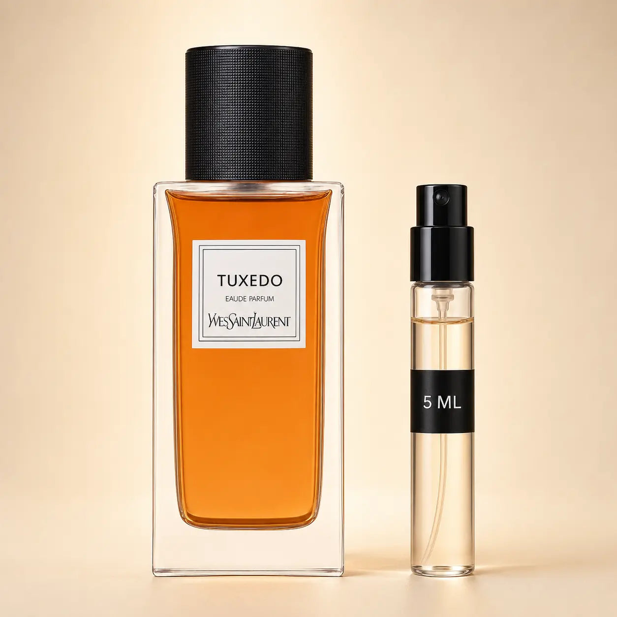 Yves Saint Laurent Tuxedo bottle with 5 mL fragrance decant